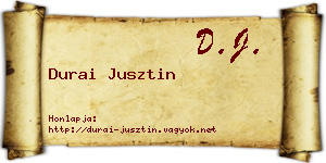 Durai Jusztin névjegykártya